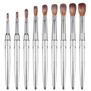 Venta Directa de Fábrica, Herramientas para Pintar Uñas, Pincel de Uñas Acrílico Kolinsky Puro con Mango Metálico Plateado - Product Image 1
