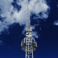 Anémomètre de tour galvanisé haute précision 60M avec supports de capteurs multi-niveaux pour éolienne et dispositifs de sécurité anti-escalade