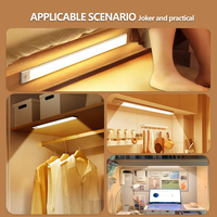Lampe de nuit à détecteur de mouvement magnétique rechargeable par USB, design moderne, utilisation en vitrine, éclairage de placard, éclairage LED sous armoire