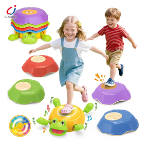 Jouets d'intégration sensorielle Chengji, en plastique, colorés, éducatifs, avec lumière et musique, <span class=keywords><strong>tortue</strong></span> de dessin animé, pierres d'équilibre pour enfants, ensemble de pierres d'équilibre - Product Image 1