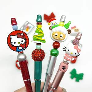 Marca Cross-border Cartoon Children's Silicone Beads Coked Bolígrafo Accesorios Loafed Extraíble DIY Pen Beads Opp Bag - Product Image 3