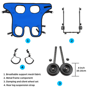 Xe lăn cho thú cưng XS-M, hợp kim nhôm, chất liệu PP Polyester, có thể điều chỉnh, gấp gọn, xe lăn cho chó khuyết tật, chó già, hỗ trợ chân thú cưng, sản phẩm dành cho thú cưng - Product Image 6