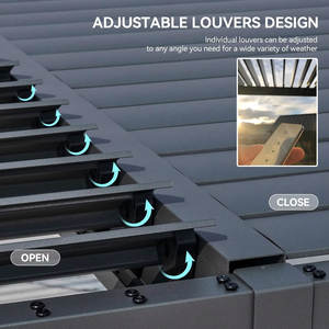 <span class=keywords><strong>Pergola</strong></span> entièrement automatique rétractable coulissante imperméable à l'eau <span class=keywords><strong>toit</strong></span> de terrasse en aluminium avec persienne et rideaux latéraux - Product Image 2