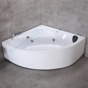 Bañera de pie esquinera con faldón aislado, bañera de Spa con chorro, doble bañera de remojo profundo - Product Image 3