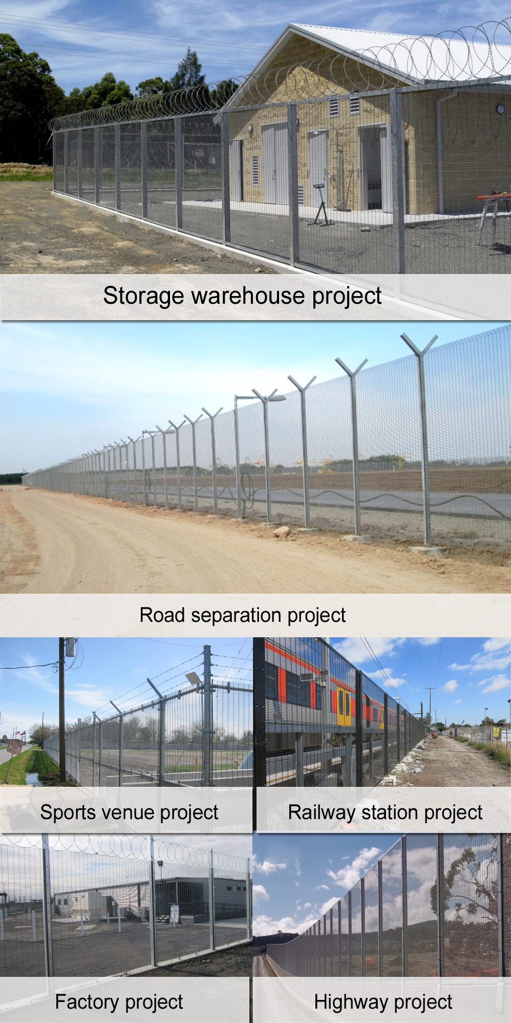 Galvanized Pvc Coated Anti Climb High Security Fence For Project