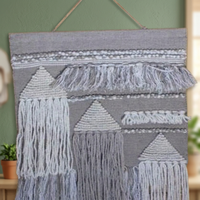Décoration murale en macramé tissée à la main, motif géométrique abstrait, en fil fourré noué traditionnel, durable et lavable, idéale pour un anniversaire