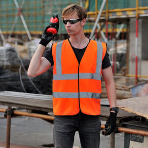 Hi Vis Áo Gi Lê EN ISO20471 Áo Gi Lê An Toàn Phản Quang Tầm Nhìn Cao Màu Vàng 100% Polyester Chaleco De Seguridad - Product Image 5