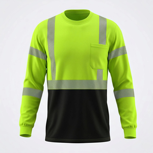 ओम कस्टम लोगो एनीसी कक्षा 2 उच्च दृश्यता लंबी आस्तीन चिंतनशील सुरक्षा शर्ट पुरुषों के लिए जेबों - Product Image 1