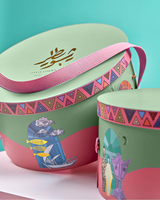 Rond personnalisé de noël mariage vide rotation dessert pâtisserie macaron boîtes de rangement papier chocolat boîte de bonbons emballage avec poignée