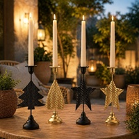 Porte-bougie en métal nordique en forme d'étoile, de cœur et d'arbre de Noël pour la décoration de table, de la maison et des fêtes