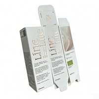 Boîte pliante en carton noir personnalisée pour emballage cosmétique de crème pour le visage avec gaufrage