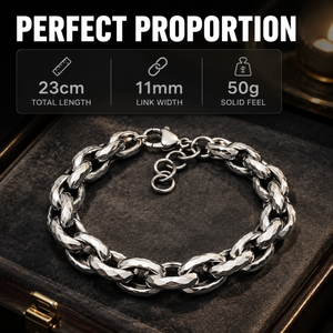 Bracelet cubain pour homme en acier inoxydable noir canon de fusil de haute qualité, hypoallergénique, chaîne massive martelée, fermoir réglable, mode masculine - Product Image 5