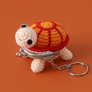 Porte-monnaie écologique en forme de petit feuille de dessin animé fini, porte-clés tricoté, sac à dos en laine <span class=keywords><strong>crochet</strong></span>ée, pendentif pour couple, meilleur ami - Product Image 5