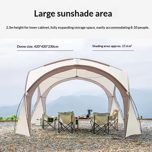 Tente de camping dôme grande taille en gros, auvent pare-soleil avec revêtement argenté, ventilation quatre côtés, imperméable pour extérieur et plage - Product Image 3