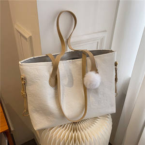Sac à bandoulière grande capacité tendance pour femme, nouvelle version coréenne, sac fourre-tout en cuir souple gaufré, sac d'affaires simple - Product Image 1