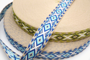 Jacquard <span class=keywords><strong>Polyester</strong></span> <span class=keywords><strong>Webbing</strong></span> Băng Bền Multicam Thiết Kế Phong Cách Dày Dây Đeo Cho Túi Thắt Lưng Dresses Spandex Dệt Kim Logo Chất Liệu - Product Image 3