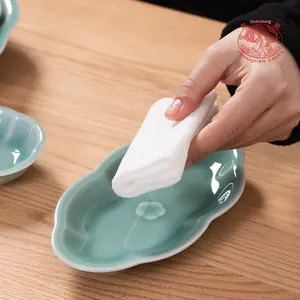 XUANHUI Porte-serviettes <span class=keywords><strong>en</strong></span> porcelaine CELADON, porte-<span class=keywords><strong>savon</strong></span>, forme irrégulière, blanc pur, style national, passe au <span class=keywords><strong>lave</strong></span>-<span class=keywords><strong>vaisselle</strong></span>, plat à soupe - Product Image 3