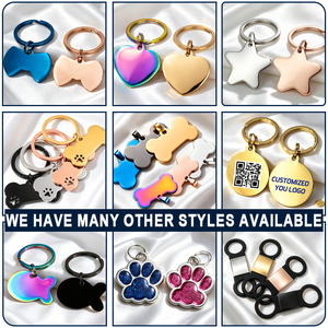 Porte-clés ronds vierges <span class=keywords><strong>en</strong></span> métal or rose, plaques d'identification pour chiens, gravure laser, porte-clés vierges <span class=keywords><strong>en</strong></span> acier inoxydable, livraison immédiate - Product Image 2