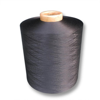 Benang Poliester 100% DTY 75/36 75/72 75/144F Ujung SIM Dia Warna dan Benang DTY Hitam untuk Benang Karpet Poliester