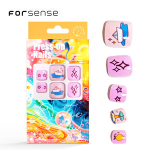 Vente en gros de <span class=keywords><strong>faux</strong></span> ongles d'orteil décorés Personnage de dessins animés à coller sur les ongles des pieds en rose <span class=keywords><strong>pastel</strong></span> - Product Image 2
