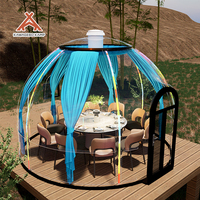 Dôme géodésique rond en polycarbonate PC Kawagebo Kamp (KK) de 3 m / 9,8 pi de diamètre pour l'extérieur, tente igloo, maison bulle pour le glamping