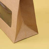 Sacs en papier Kraft brun à impression de Logo personnalisé avec fenêtre pour biscuit