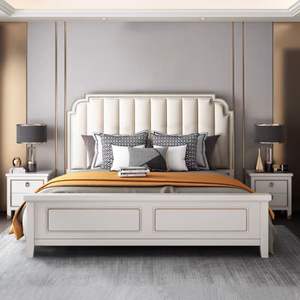 Cama ligera de lujo europea y americana de madera maciza, cama de almacenamiento de princesa Simple, cama suave doble Leal, muebles de dormitorio - Product Image 3