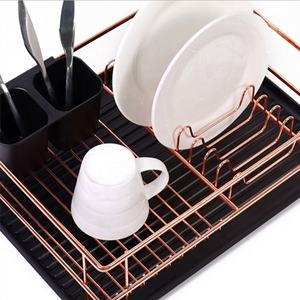 キッチン収納ホルダーラックキャビネットオーガナイザーシェルフオーバーシンクプレート水切りスタンドアルミニウム2層皿乾燥ラック - Product Image 3