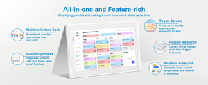 Calendario Digital WiFi de 10.1 Pulgadas y Planificador de Comidas, Sincronización con Aplicaciones <span class=keywords><strong>Google</strong></span>/iCloud, Marco de Fotos con Pantalla Táctil HD para una Vida Familiar Organizada - Product Image 5