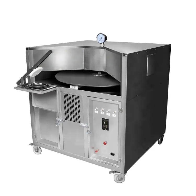 Ticari arapça Pita ekmek makinesi fırın tünel gaz fırın arapça Roti yapma makinesi Pizza yuvarlak gaz pişirme fırını