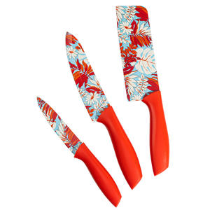 Juego De Cuchillos De Cocina De alta calidad, 3 uds, cuchillo De pelar De utilidad De <span class=keywords><strong>Chef</strong></span>, Juego De Cuchillos <span class=keywords><strong>Para</strong></span> Cocina, cuchillos estampados con flores - Product Image 1