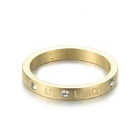 Bague de bénédiction en acier inoxydable avec diamants, numéro 6:24, anneau estampé de la Bible hébreu