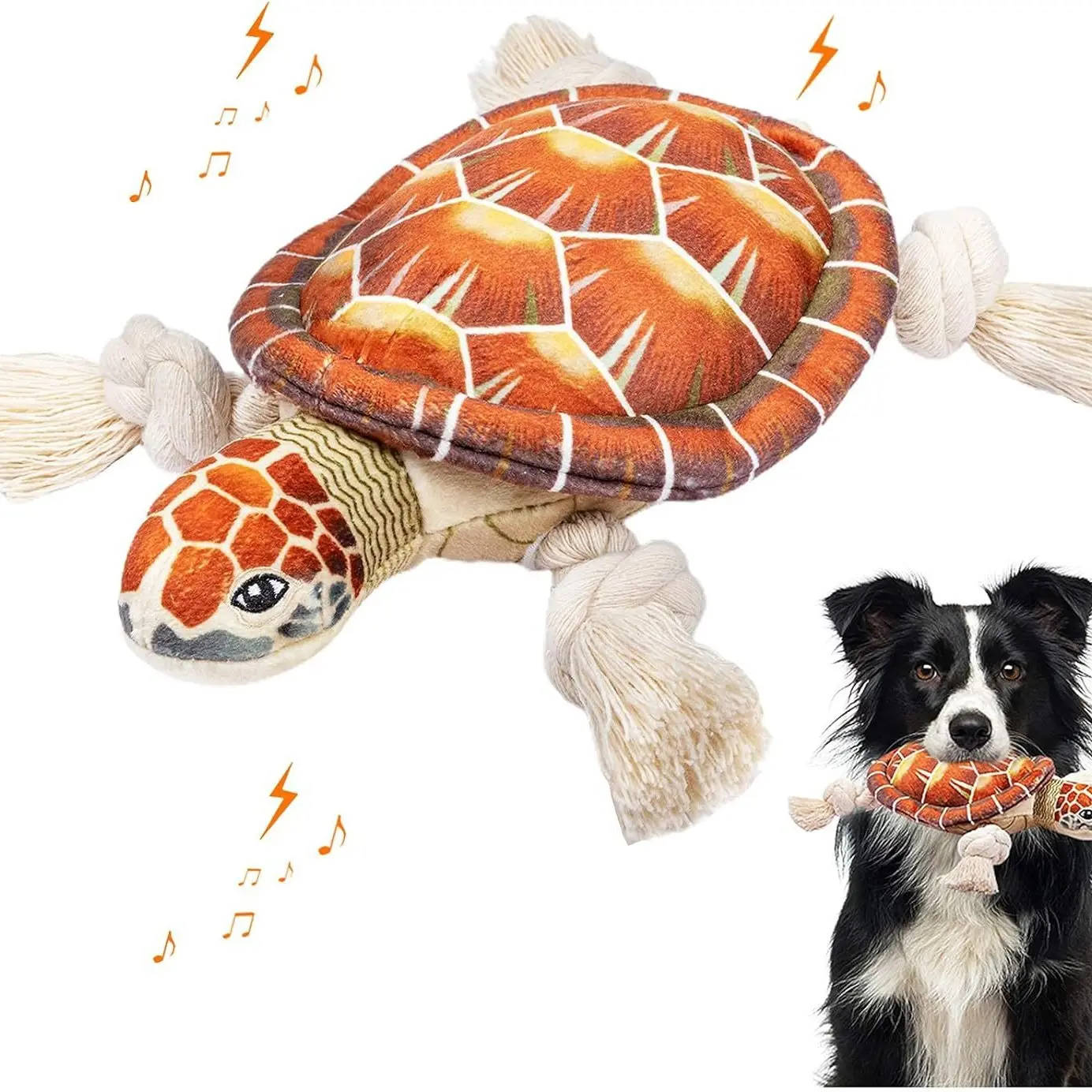 Toptan kaplumbağa şekilli Pet interaktif halat oyuncakları köpek diş taşlama ve eğitim gıcırtılı köpek peluş oyuncak römorkör savaş köpek çiğnemek oyuncak
