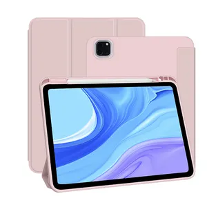 Per il caso di iPad Pro 11 Pollici 2nd/3rd Gen 2021/2020/2018 Ultra Leggero Intelligente A Tre Ante Del Basamento con TPU morbido della copertura Posteriore Nero