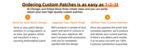 Patchs brodés personnalisés OEM, appliques logo sur mesure, service de numérisation en usine pour vêtements et chapeaux