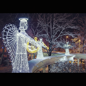 Luz LED 3D con diseño decorativo para exteriores, ideal para Navidad, Halloween, Ramadán, decoración festiva, apta para el hogar, bodas y paisajismo. - Product Image 1