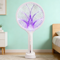 Raquette anti-moustiques électrique en gros, 3 filets larges, raquette piège à moustiques automatique 2-en-1 tue-insectes