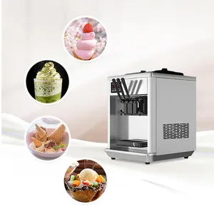 तालिका के शीर्ष पर नरम सेवा पोर्टेबल आइस क्रीम मशीन मलाईबर्फ़ निर्माता 110v/220v छोटे हार्ड आइस क्रीम मशीन घर पर