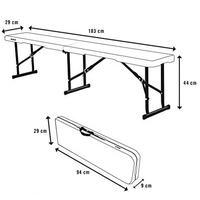 Banc pliable en plastique de 6 pieds pour 4 personnes, utilisé