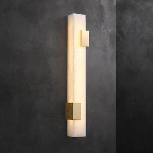 Marble <b>Wall</b> Lamp Led <b>Light</b> Source <b>Wall</b> Mounted White Shade For Bedroom Study Hallway Hotel Room - Product Image 1