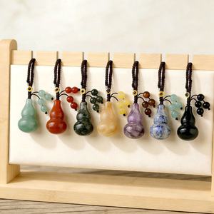 도매 천연 크리스탈 조롱박 우루 참 수공예 원석 펜던트 열쇠고리 건강과 행운을 위한 - Product Image 5