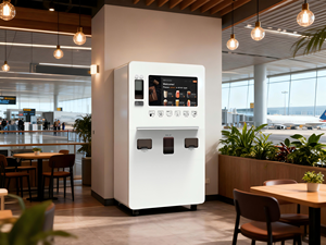 Fresh Grinding Coffee Vending Machine Hot/Cold Dual Cup Tea Stainless Steel Tempered Glass 32'' Touch Screen Remote Monitoring F - Product Image 6