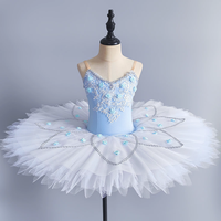 Costume de scène Little Swan pour filles, jupe de princesse de ballet pour enfants, tutu en gaze moelleuse, justaucorps imprimé, vêtements de scène pour enfants