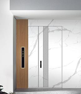 <span class=keywords><strong>Puerta</strong></span> con bisagras de aluminio con aspecto de madera resistente al agua y aislamiento térmico personalizado y lateral opcional - Product Image 3