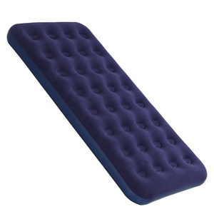 Colchón de cama de aire de un solo tamaño para soplar, cama de aire flocada inflable para acampar - Product Image 1