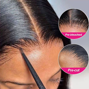 Closure en dentelle suisse 4x4 5x5 6x6 13x4 13x6, couleur naturelle, cheveux humains pré-épilés, ondulations profondes et lisses, avec baby hair frontal - Product Image 1