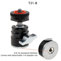 Evrensel Mini Metal Bilyalı Başlık, 360 °   Döner Tripod Bağlantısı, Soğuk Pabuçlu, 1/4 3/8 Dişli Adaptör, Kamera Monitör Işığı Mikrofon Braketi