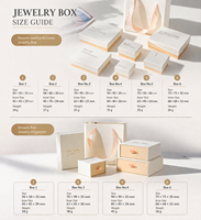 Boîte de rangement pour bijoux blanche en stock avec insert en éponge pour bagues, boucles d'oreilles, colliers, boîte de rangement pour accessoires, emballage en gros