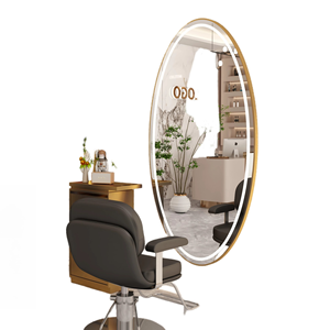 Z Modern Luxury All-in-One Ironing Mirror Station Wall-Mounted Barber Shop Hair Salon Floor Mirror with Internal Light - Product Image 6