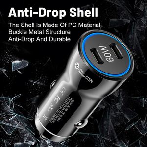 New Design Type-C Dual-Port 2A Fast Car Charger with Magnetic Fireproof Design 30W Output for Mobile Phones & Laptops - Product Image 3